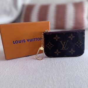 Louis Vuitton Monogram Key Pouch Cles Coin Card Holder w/ Box - Brown